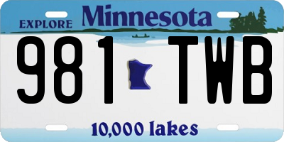 MN license plate 981TWB