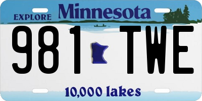 MN license plate 981TWE