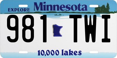 MN license plate 981TWI