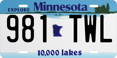 MN license plate 981TWL