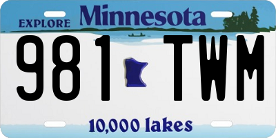 MN license plate 981TWM