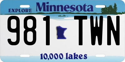MN license plate 981TWN