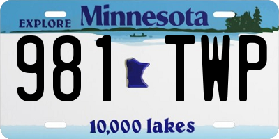 MN license plate 981TWP