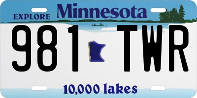 MN license plate 981TWR