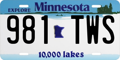 MN license plate 981TWS