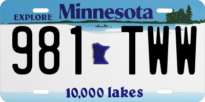 MN license plate 981TWW