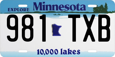 MN license plate 981TXB