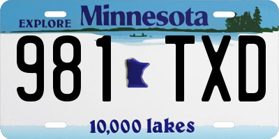 MN license plate 981TXD