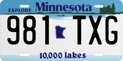 MN license plate 981TXG