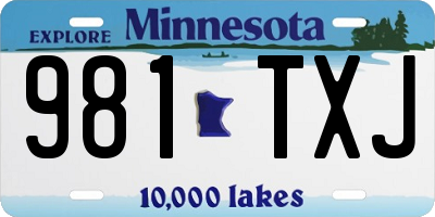 MN license plate 981TXJ