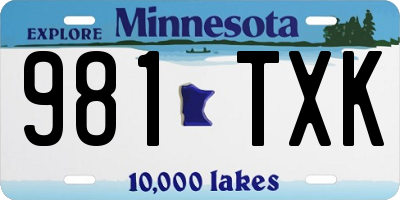 MN license plate 981TXK