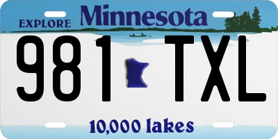 MN license plate 981TXL