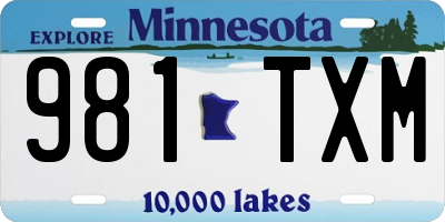 MN license plate 981TXM