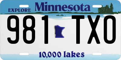 MN license plate 981TXO