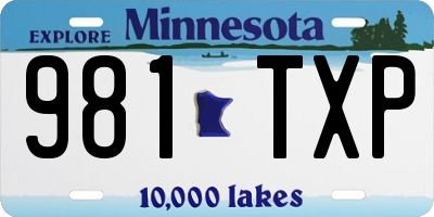 MN license plate 981TXP