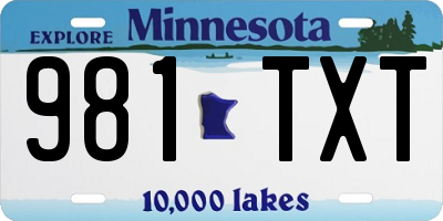 MN license plate 981TXT