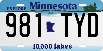 MN license plate 981TYD
