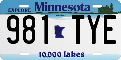 MN license plate 981TYE