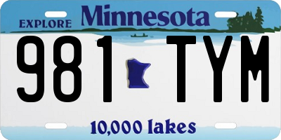 MN license plate 981TYM