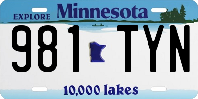 MN license plate 981TYN