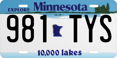 MN license plate 981TYS