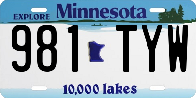 MN license plate 981TYW