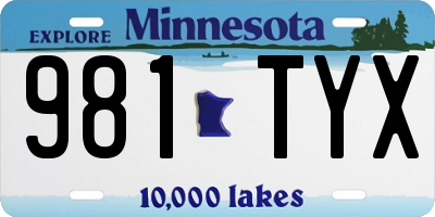 MN license plate 981TYX