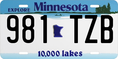 MN license plate 981TZB