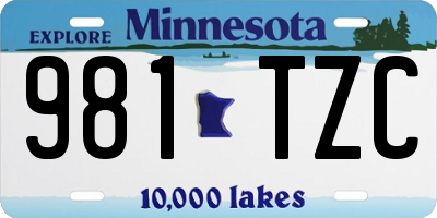 MN license plate 981TZC