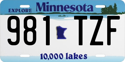 MN license plate 981TZF