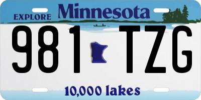 MN license plate 981TZG