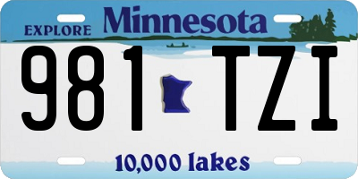 MN license plate 981TZI
