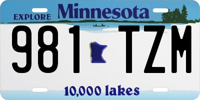 MN license plate 981TZM