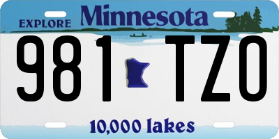 MN license plate 981TZO
