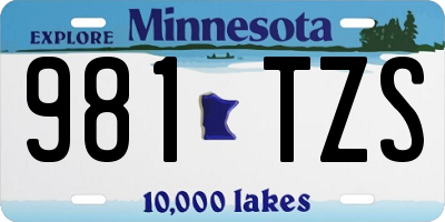 MN license plate 981TZS