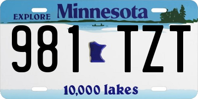 MN license plate 981TZT