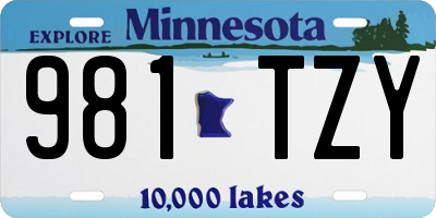 MN license plate 981TZY