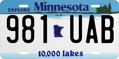 MN license plate 981UAB