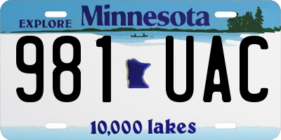 MN license plate 981UAC