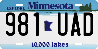 MN license plate 981UAD