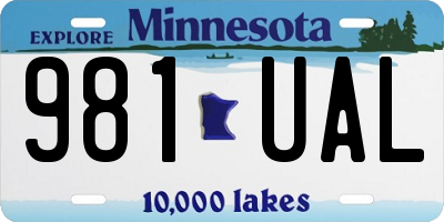MN license plate 981UAL