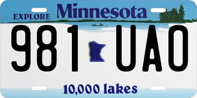 MN license plate 981UAO