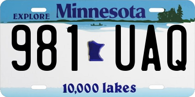 MN license plate 981UAQ