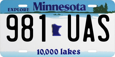MN license plate 981UAS