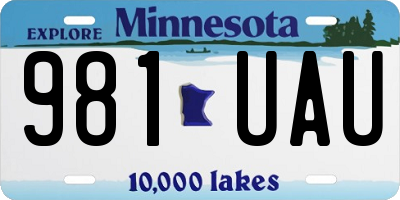MN license plate 981UAU