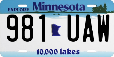 MN license plate 981UAW