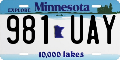 MN license plate 981UAY