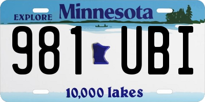 MN license plate 981UBI