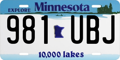 MN license plate 981UBJ
