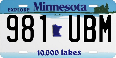 MN license plate 981UBM